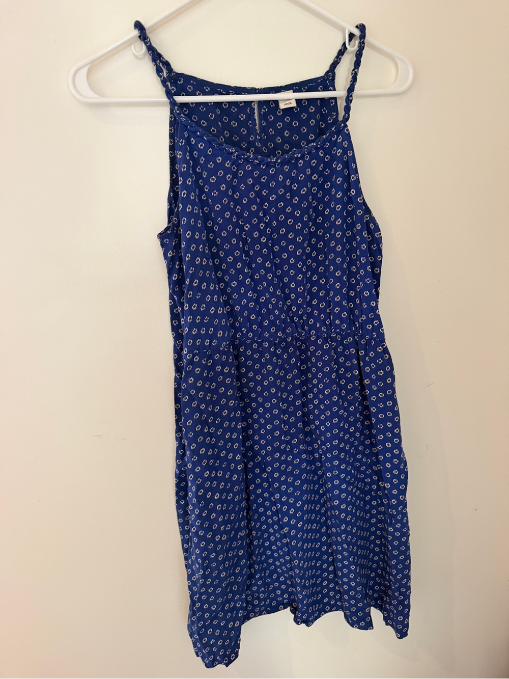 Old Navy Navy Blue Printed Mini Dress